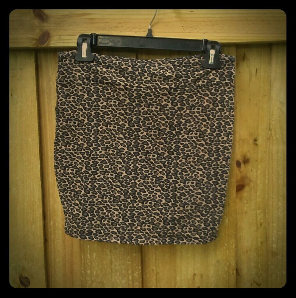 🌹XHILARATION Pinup Gothic Leopard Bodycon Skirt